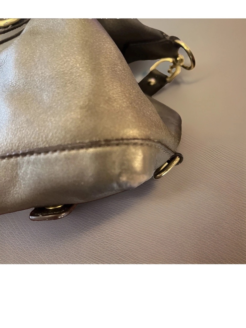 COACH Ashley Metallic Convertible Leather Satchel (F15445). Y2K 2way Purse - Picture 11 of 15
